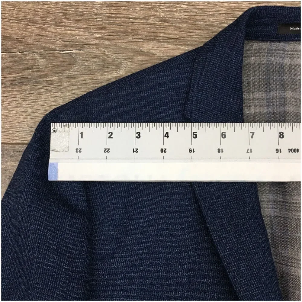 VINCE CAMUTO‎ Mens Blazer Sport Coat Casual Jacket Size 42L Blue Wool Suit
